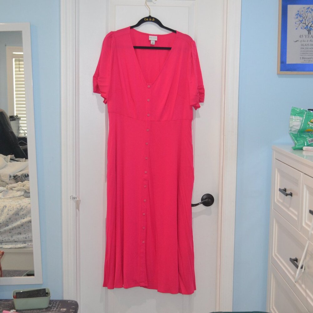 AVA & Viv plus Size dress. Bright pink color. Size XXL.